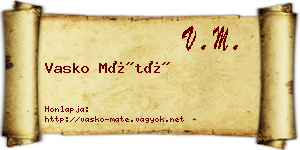 Vasko Máté névjegykártya
